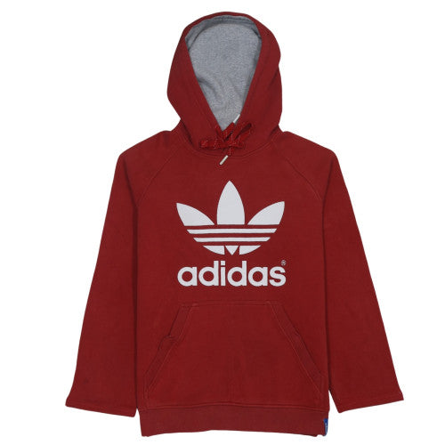 Adidas Mens Red Pullover Hoodie M Classic Logo Sportswear
