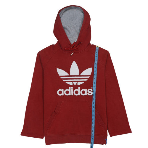 Adidas Mens Red Pullover Hoodie M Classic Logo Sportswear