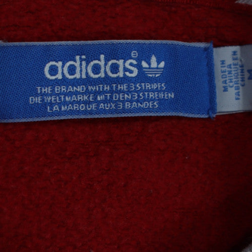 Adidas Mens Red Pullover Hoodie M Classic Logo Sportswear