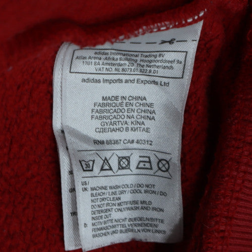 Adidas Mens Red Pullover Hoodie M Classic Logo Sportswear