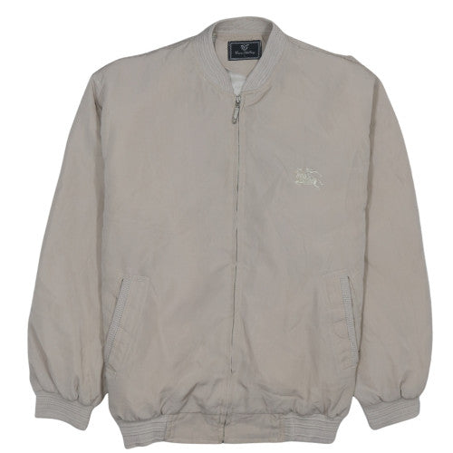 GueZhiTing Men's Beige L Bomber Jacket Lightweight Polyester