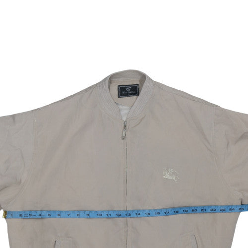 GueZhiTing Men's Beige L Bomber Jacket Lightweight Polyester