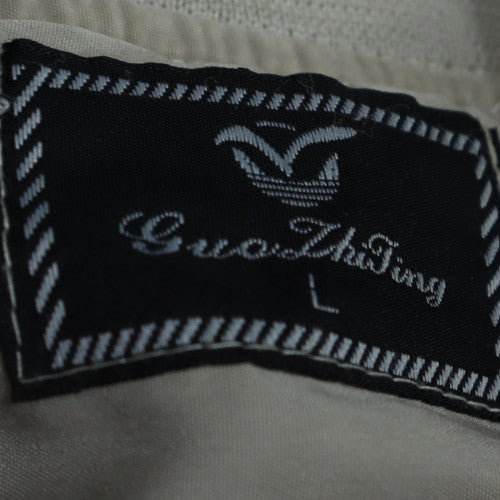 GueZhiTing Men's Beige L Bomber Jacket Lightweight Polyester