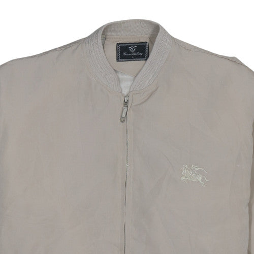GueZhiTing Men's Beige L Bomber Jacket Lightweight Polyester