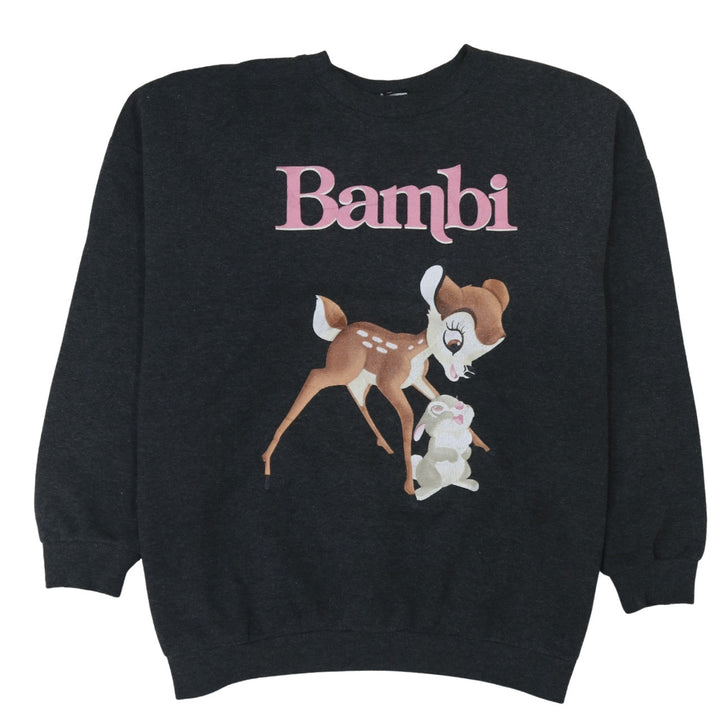 Disney Classics at George Womens Black Bambi Sweatshirt Size 12-14