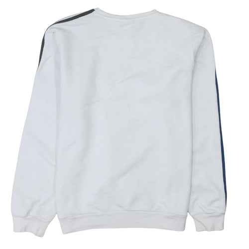 Adidas Mens White Sweatshirt M Pullover Crew Neck Logo Sportswear
