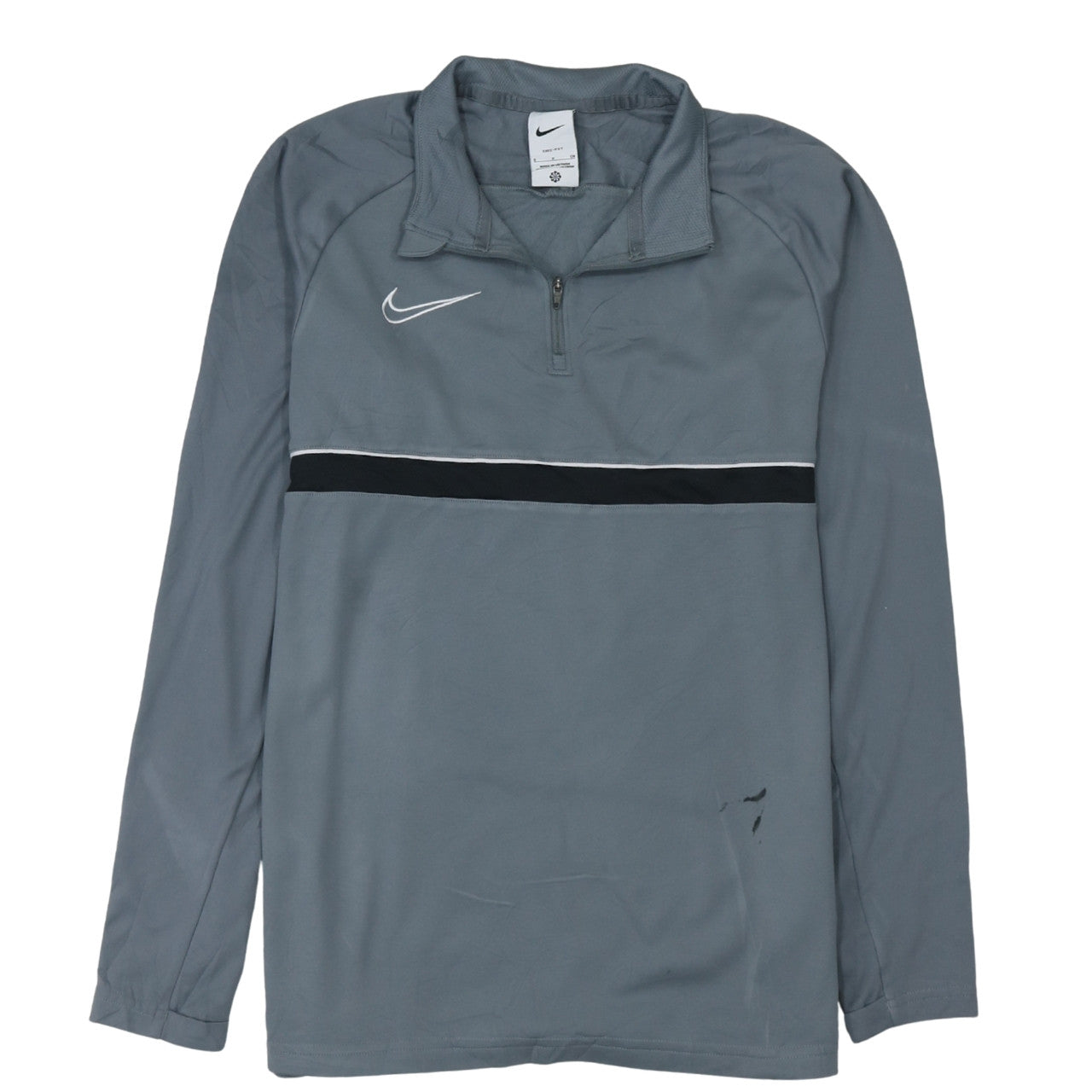 Nike Men's Grey 1/4 Zip Dri-Fit Long Sleeve Sports Sweatshirt Size S