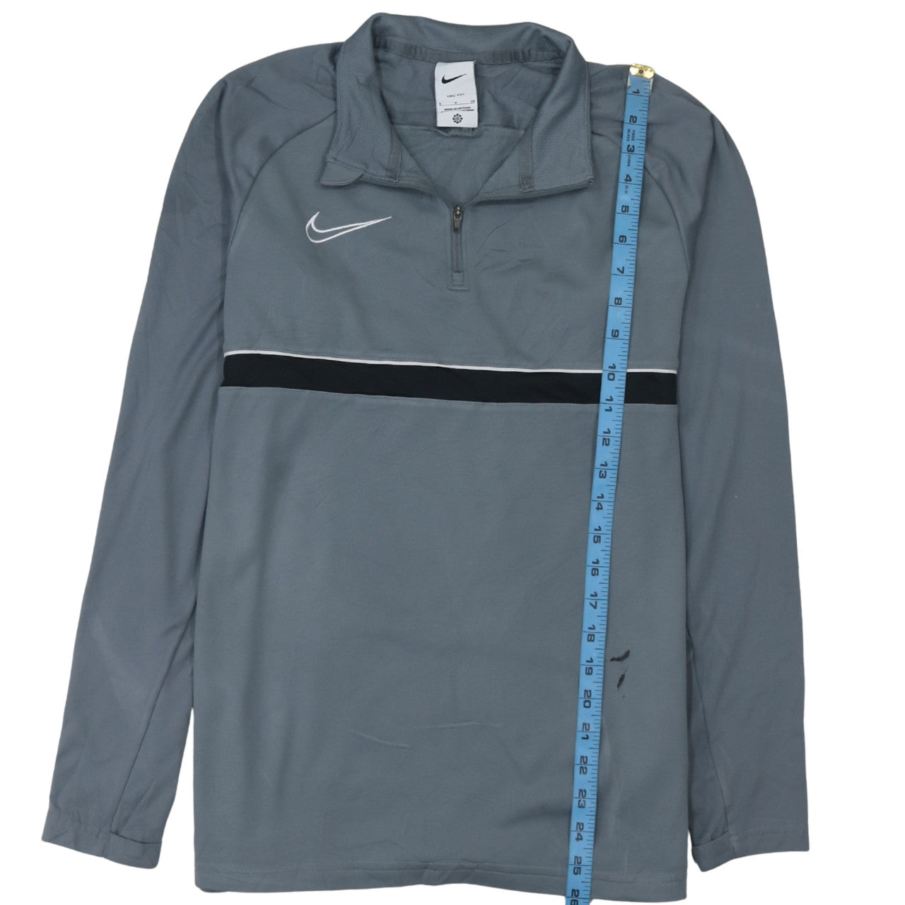 Nike Men's Grey 1/4 Zip Dri-Fit Long Sleeve Sports Sweatshirt Size S