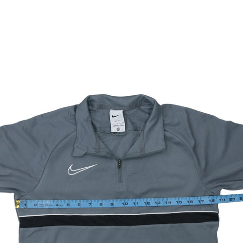 Nike Men's Grey 1/4 Zip Dri-Fit Long Sleeve Sports Sweatshirt Size S