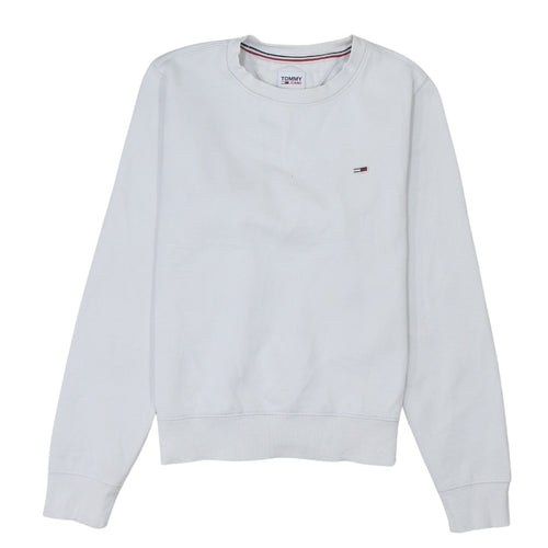 Tommy Jeans Men's White XS Pullover Logo Crew Neck Sweatshirt