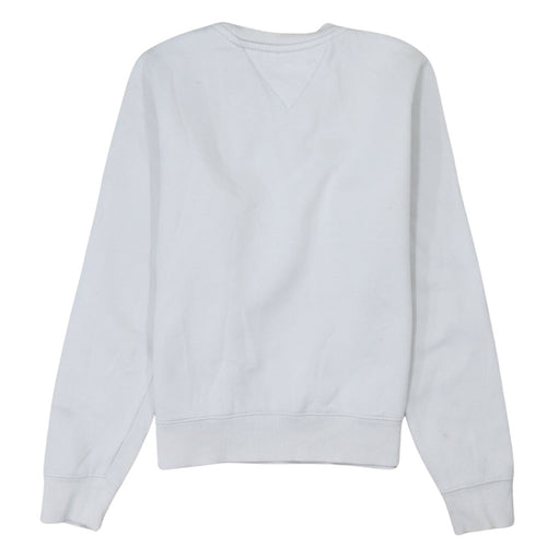 Tommy Jeans Men's White XS Pullover Logo Crew Neck Sweatshirt