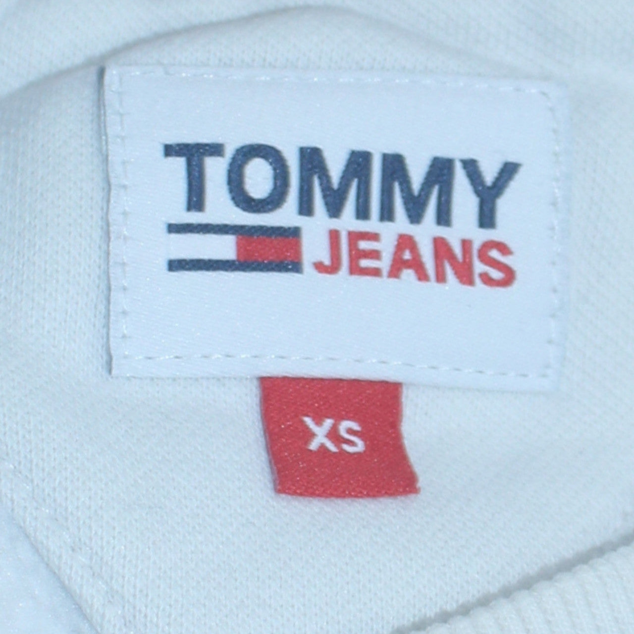 Tommy Jeans Men's White XS Pullover Logo Crew Neck Sweatshirt