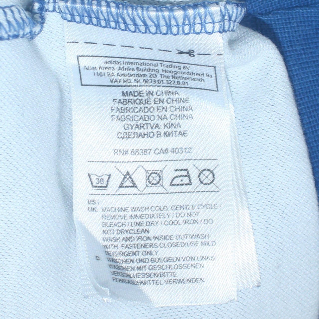 Adidas Men's Blue Full Zip Retro Sports Sweatshirt Size L