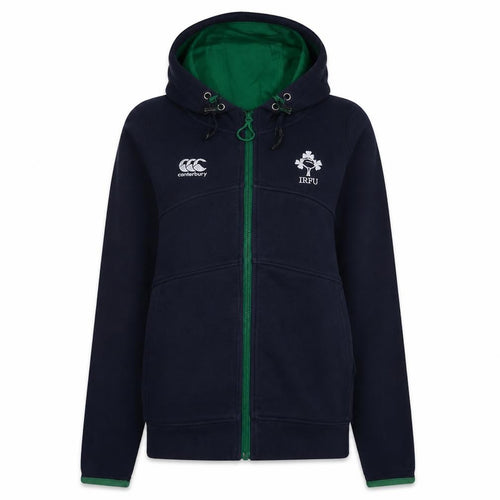 Canterbury Women’s Navy Full Zip Hoodie Size 10 IRFU Rugby Sweatshirt