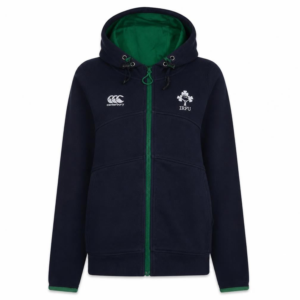 Canterbury Women’s Navy Full Zip Hoodie Size 10 IRFU Rugby Sweatshirt
