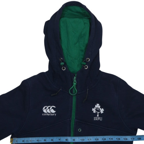 Canterbury Women’s Navy Full Zip Hoodie Size 10 IRFU Rugby Sweatshirt