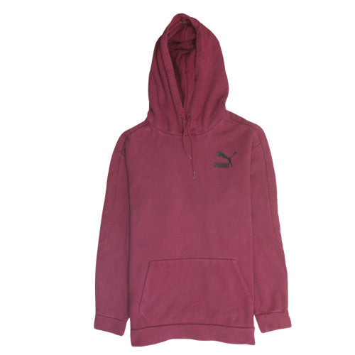 Puma Men’s Red Pullover Hoodie Size L Regular Fit Fleece Logo