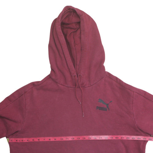 Puma Men’s Red Pullover Hoodie Size L Regular Fit Fleece Logo
