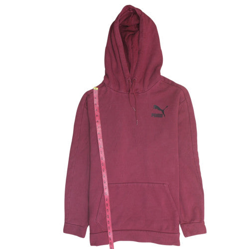 Puma Men’s Red Pullover Hoodie Size L Regular Fit Fleece Logo