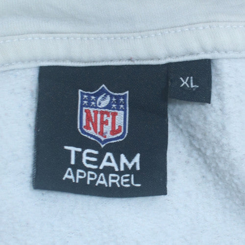 NFL Team Apparel Men's White XL Pullover Hoodie with Logo