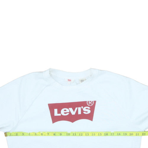 Levi's Women's White Crew Neck Pullover Sweatshirt M