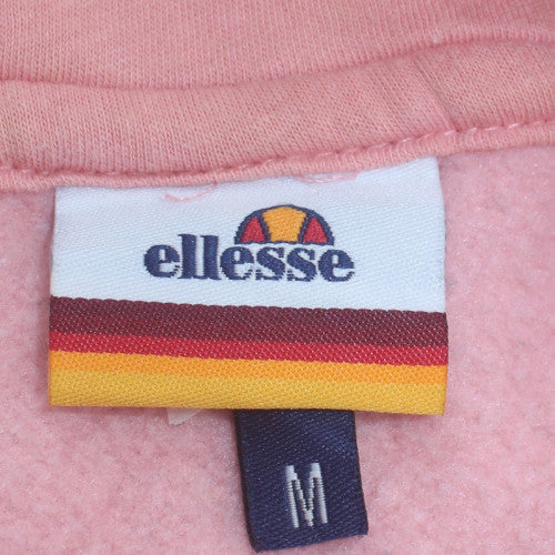 Ellesse Men's Pink Pullover Hoodie Medium Cotton Blend Casual Sweatshirt