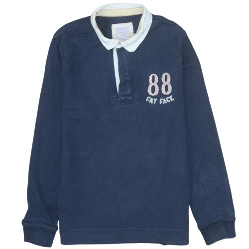 Fat Face Men's Blue Long Sleeve Polo Shirt Size M Embroidered 88