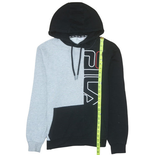 FILA Mens Grey Black Logo Pullover Hoodie XS Regular Fit