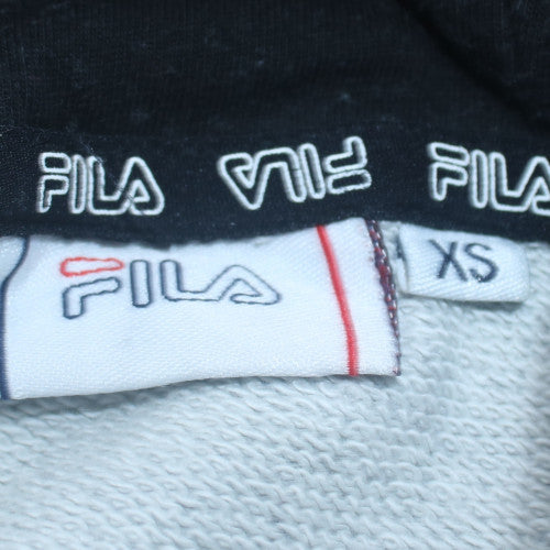 FILA Mens Grey Black Logo Pullover Hoodie XS Regular Fit