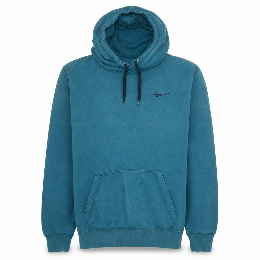 Front view of Nike Men's Blue Pullover Hoodie L Logo Fleece Sweatshirt