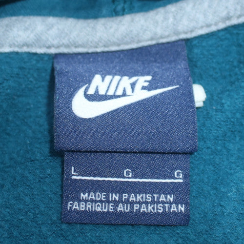 Nike Men's Blue Pullover Hoodie L Logo Fleece Sweatshirt