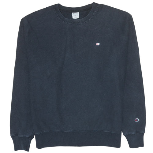 Champion Men’s Black Pullover Sweatshirt Large Crew Neck Classic Fit