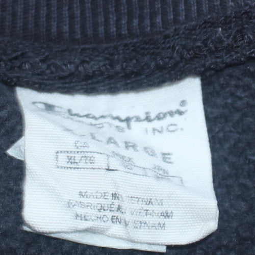 Champion Men’s Black Pullover Sweatshirt Large Crew Neck Classic Fit