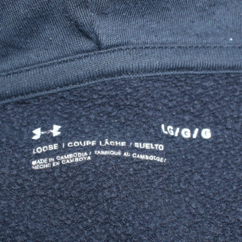 Under Armour Men’s Black Pullover Hoodie L Relaxed Fit Fleece