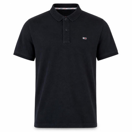 Tommy Jeans Men's Black Polo Shirt L Regular Fit Cotton
