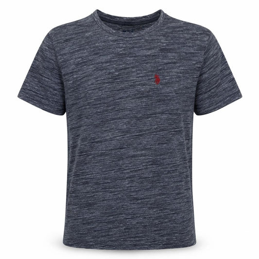 Front view of U.S. Polo Assn. Men's Grey Short Sleeve Crew Neck Cotton Blend T-Shirt M