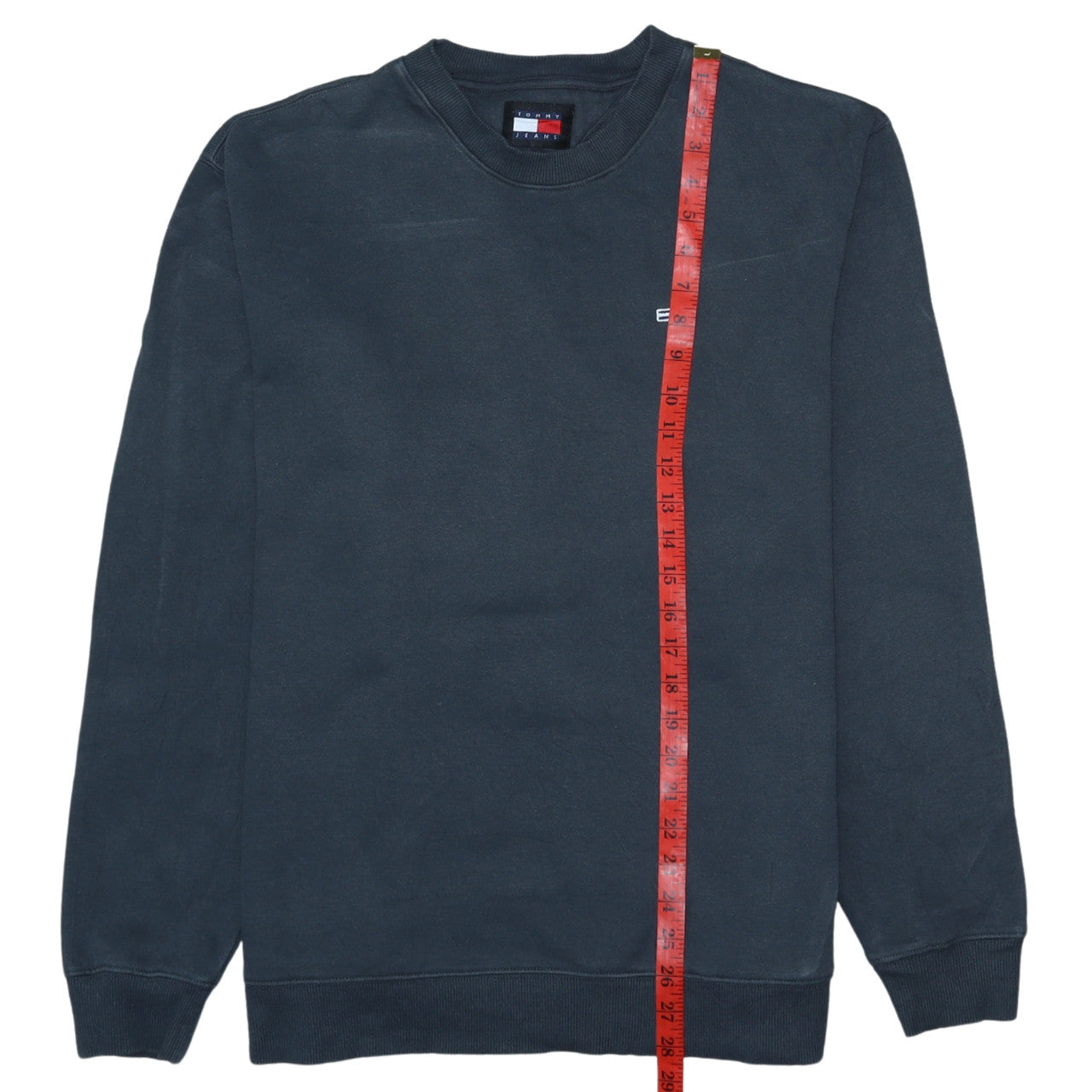 Tommy Jeans Men's Blue Cotton Crew Neck Pullover Sweatshirt L