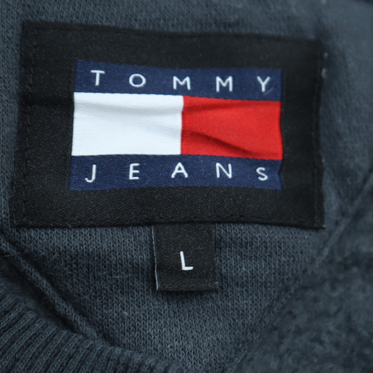 Tommy Jeans Men's Blue Cotton Crew Neck Pullover Sweatshirt L