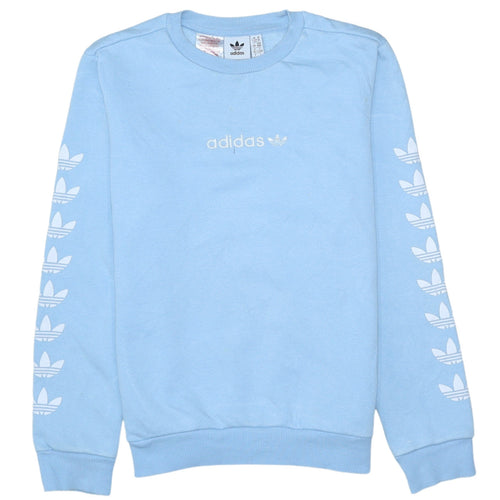 Adidas Girls Blue Crew Neck Pullover Sweatshirt Size 11-12 Years
