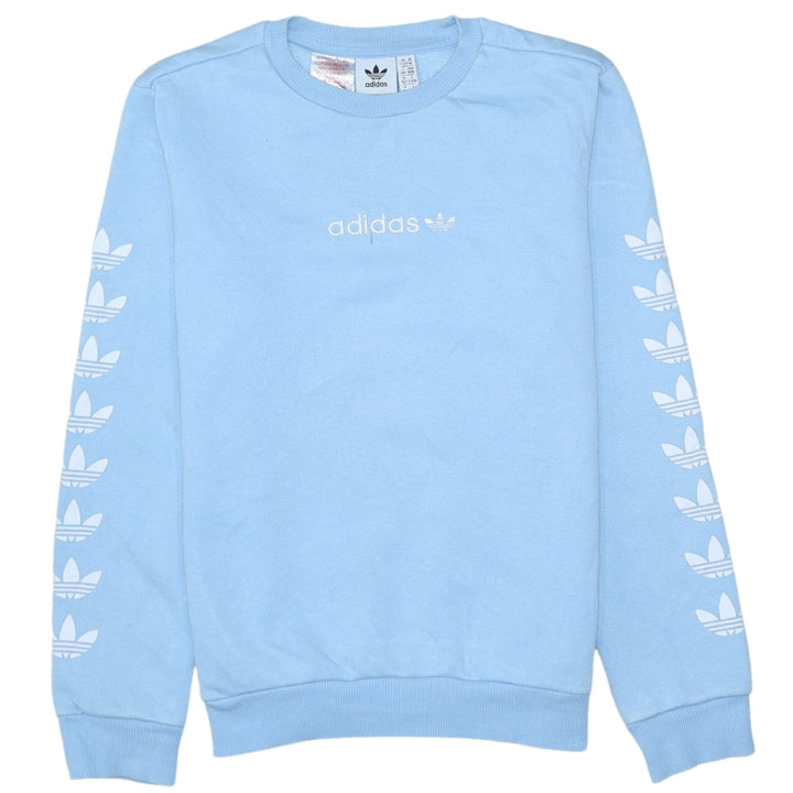 Adidas Girls Blue Crew Neck Pullover Sweatshirt Size 11-12 Years