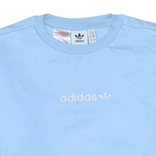 Adidas Girls Blue Crew Neck Pullover Sweatshirt Size 11-12 Years