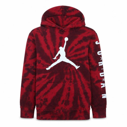 Jordan Boys Red Black Tie Dye Pullover Hoodie 12-13 Years Logo Fleece