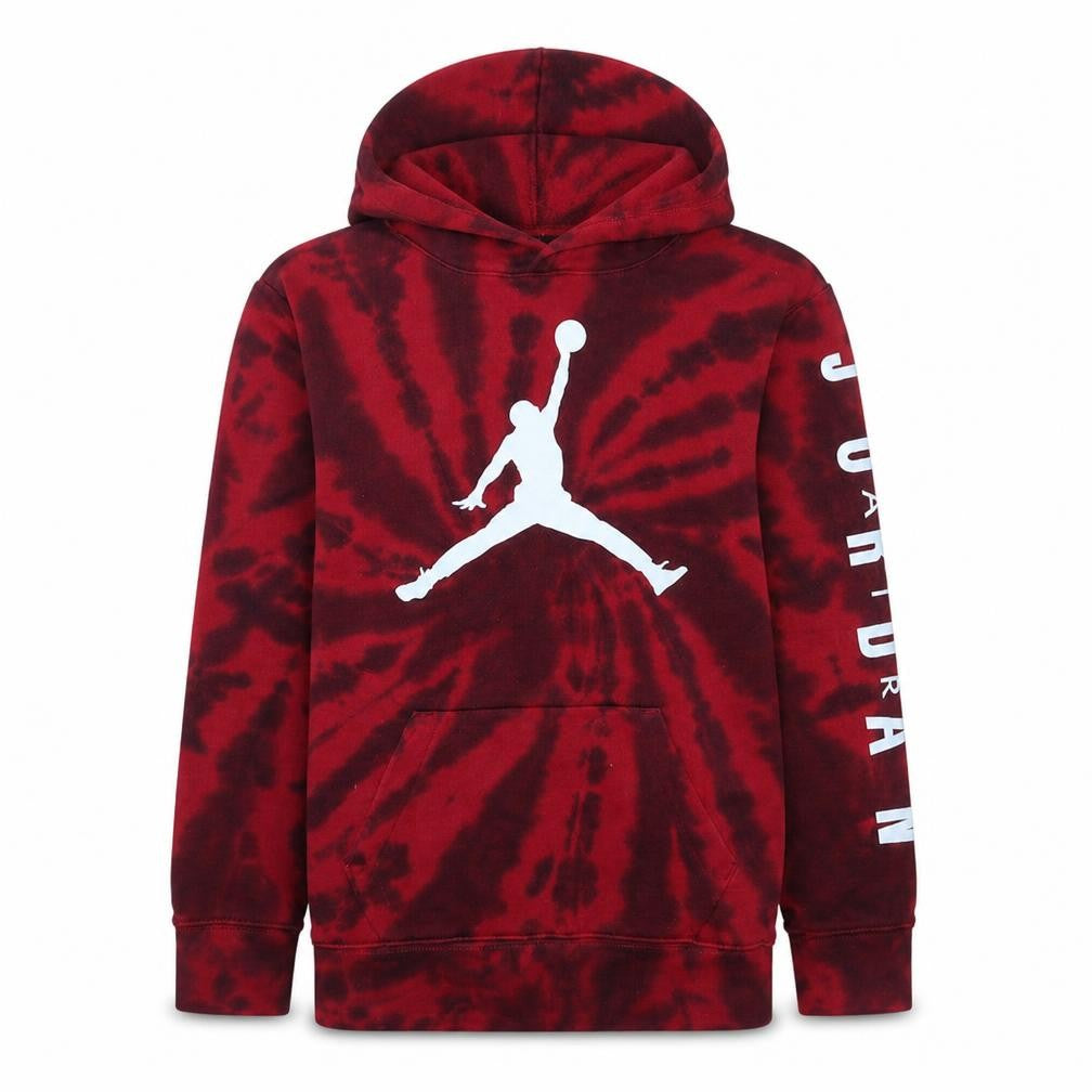 Jordan Boys Red Black Tie Dye Pullover Hoodie 12-13 Years Logo Fleece