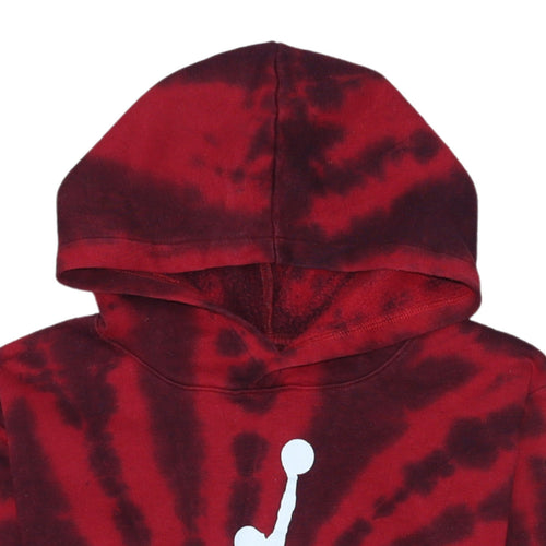 Jordan Boys Red Black Tie Dye Pullover Hoodie 12-13 Years Logo Fleece
