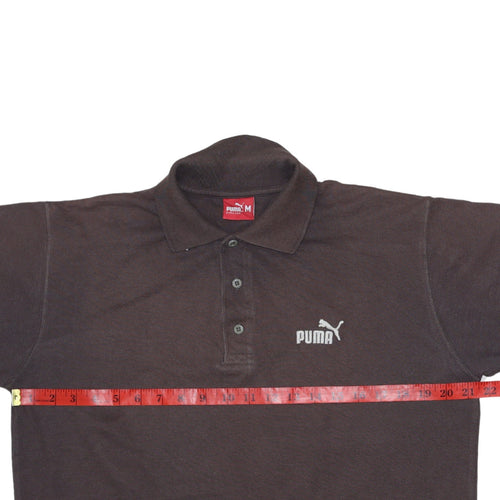 Puma Men's Brown Cotton Polo Shirt M Short Sleeve Sportswear