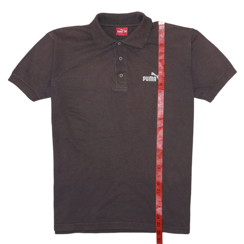 Puma Men's Brown Cotton Polo Shirt M Short Sleeve Sportswear