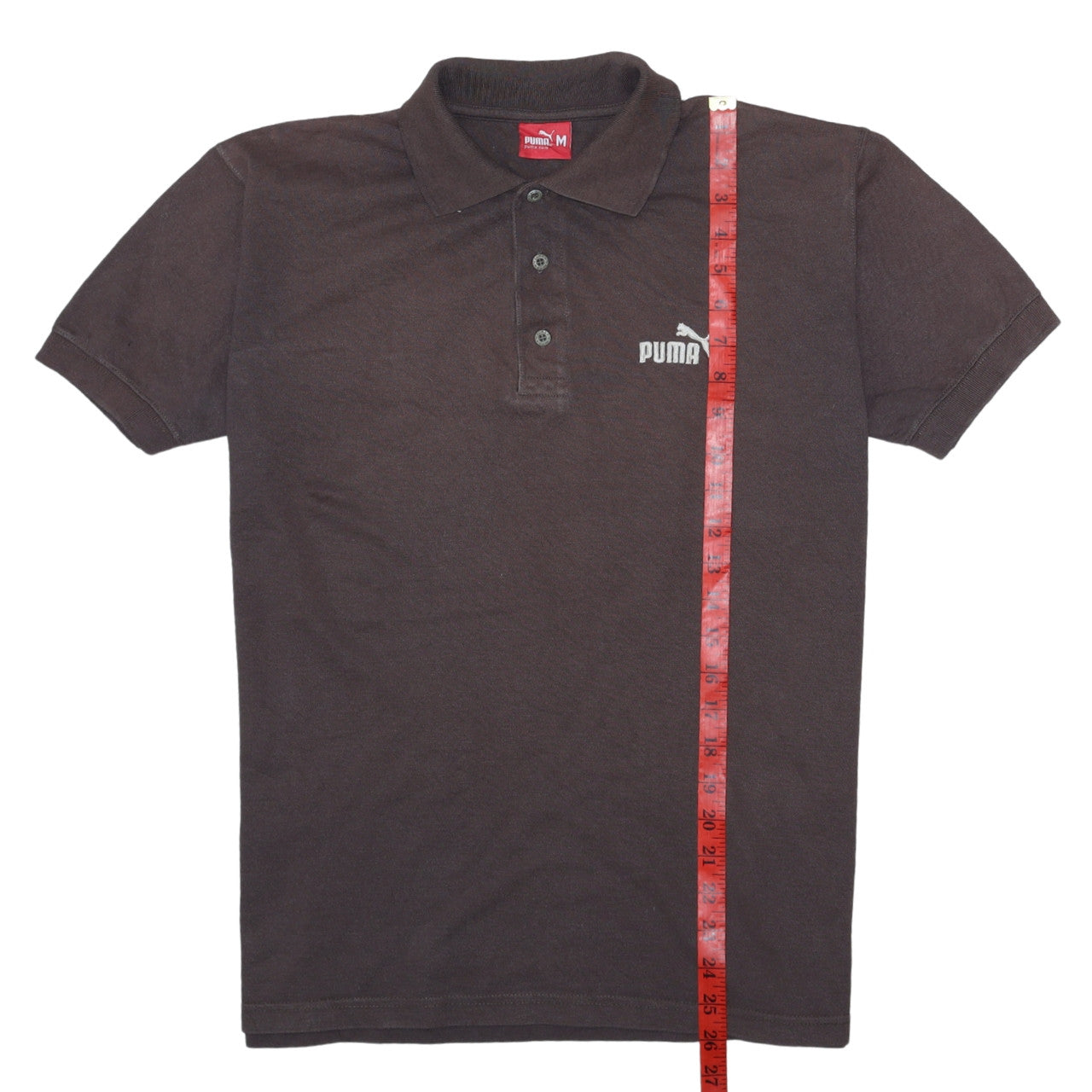 Puma Men's Brown Cotton Polo Shirt M Short Sleeve Sportswear