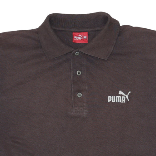 Puma Men's Brown Cotton Polo Shirt M Short Sleeve Sportswear