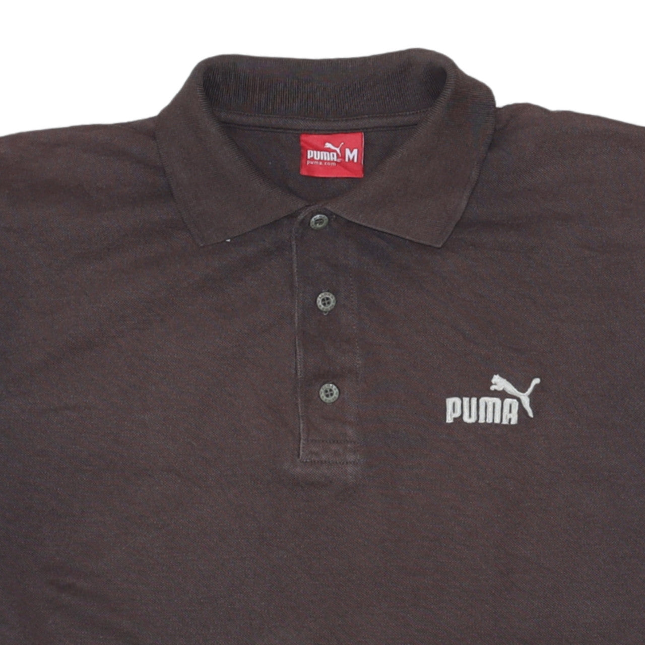 Puma Men's Brown Cotton Polo Shirt M Short Sleeve Sportswear