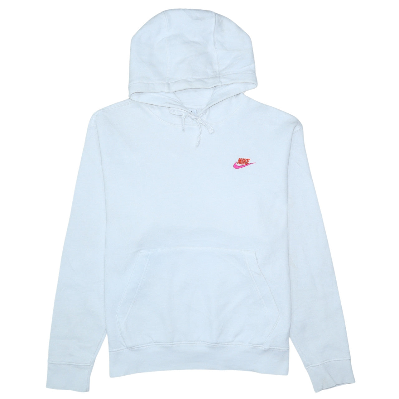 Nike Womens White Medium Pullover Hoodie Cotton Blend Casual